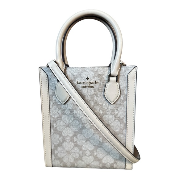Kate Spade Flower Mini Tote Crossbody Bag with Signature Spade Pattern - Picture 1 of 11